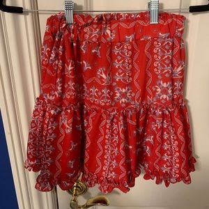 Red and Blue Selfie Leslie Skirt